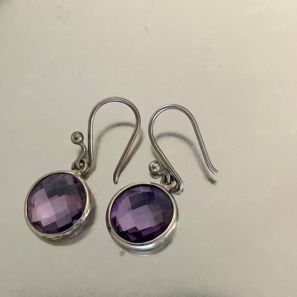 Jewelry - Silver 825 Earrings with Amethyst Stone